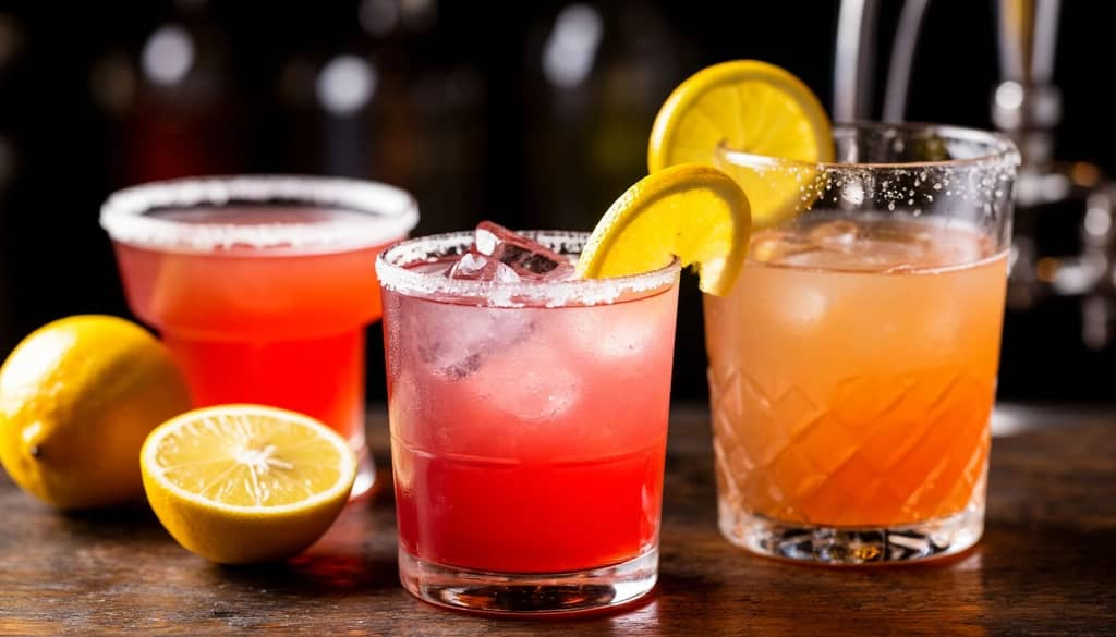 Sour cocktails with lemon