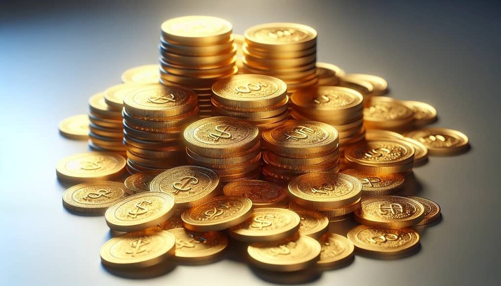 A pile of gold coins symbolizing wealth and prosperity in dreams.