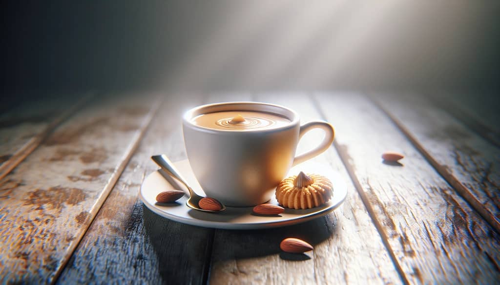 crema de café amaretto en café con galleta