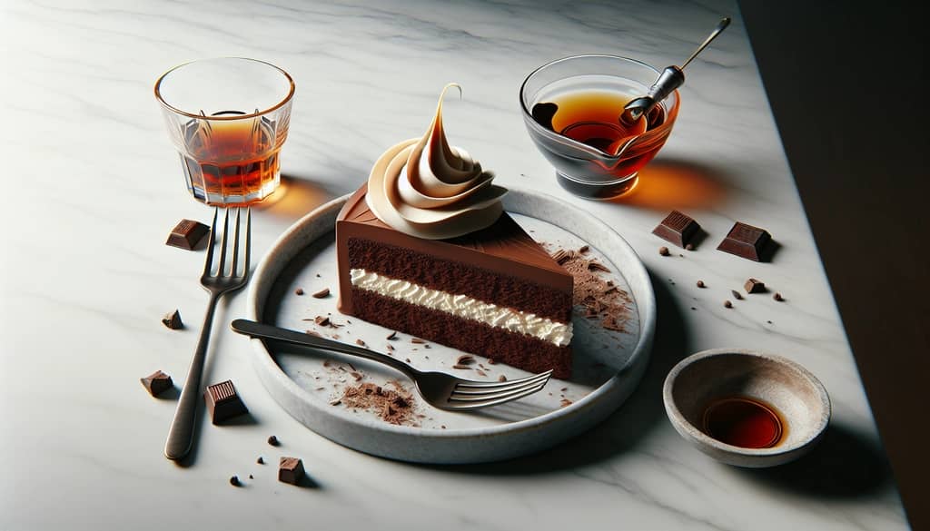 dessert topped with amaro whipped cream