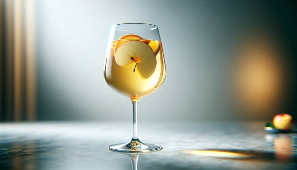 Apfel-Cider-Sangria mit Weißwein und Apfelscheiben