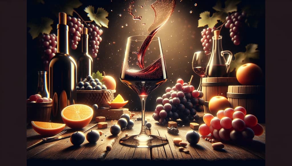 Aromatic notes rising from a glass of rich, full-bodied grape juice.