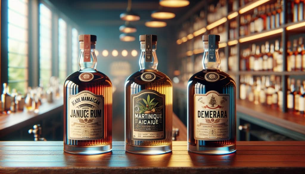 Assortment of rum bottles for Mai Tai blending