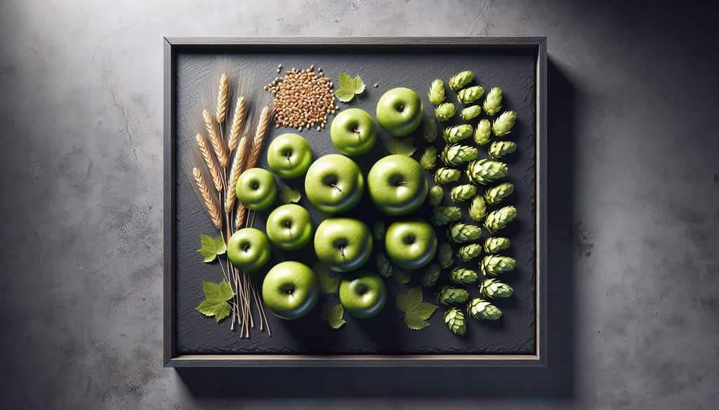 barley and apple ingredients for beer and cider