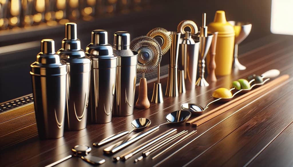 Alat bartending utama untuk koktail dengan kompleksitas sedang