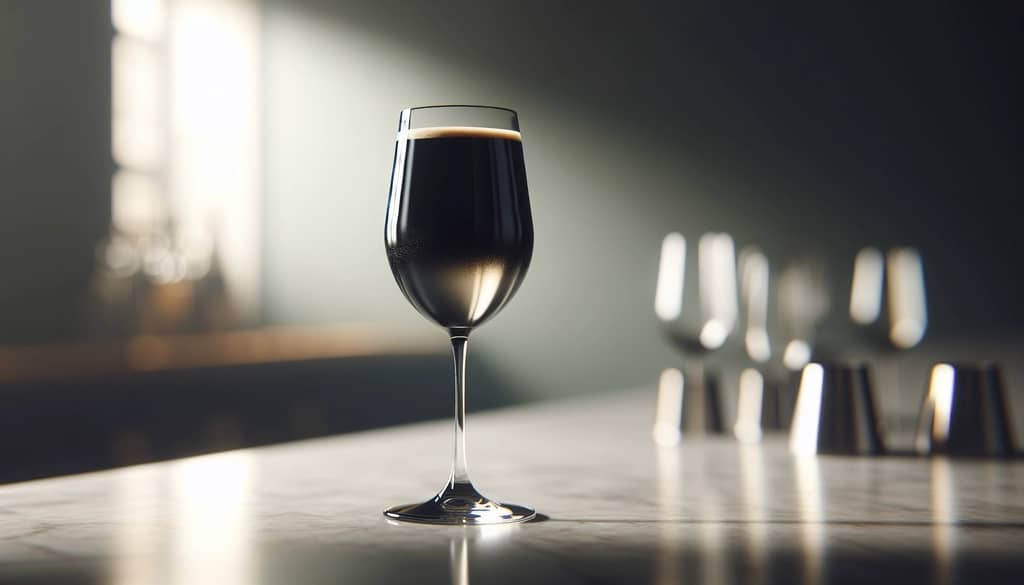 Black Velvet cocktail with layered dark stout and sparkling wine
