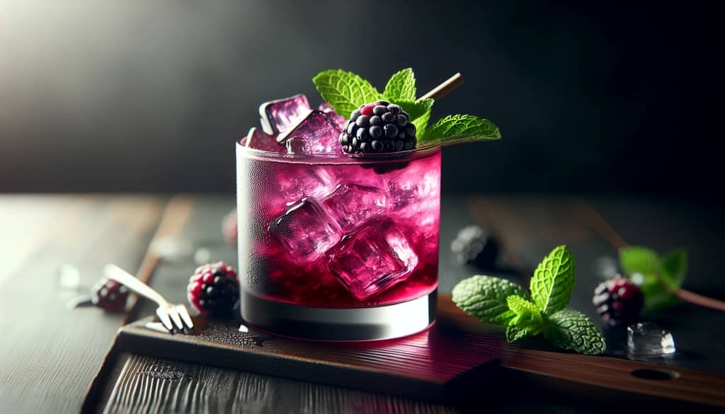 blackberry bourbon smash recipe served with mint and blackberry