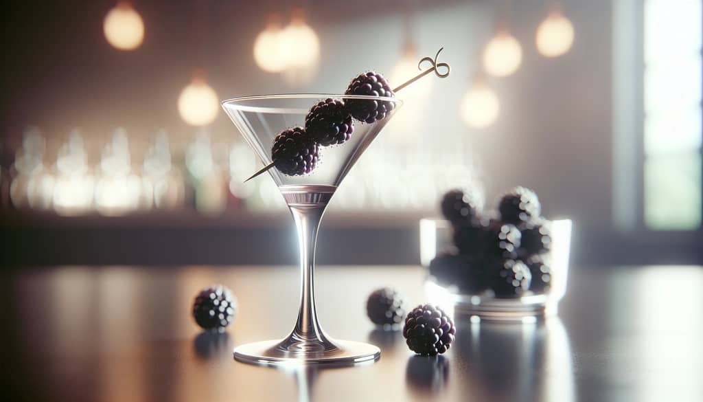 fresh whole blackberries on cocktail pick