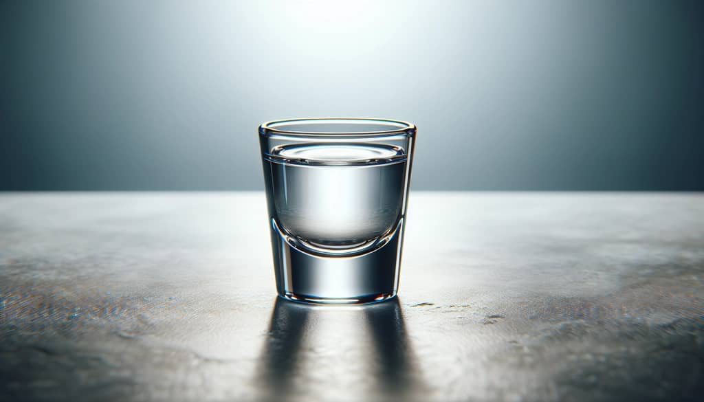 tequila blanco chiaro in un bicchierino