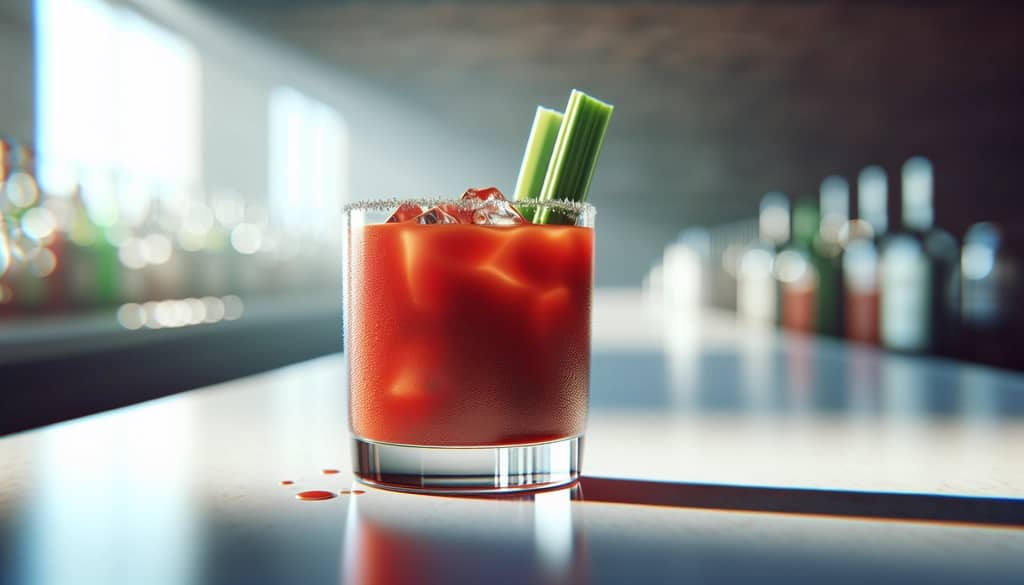 bloody mary cocktail garnished with celery