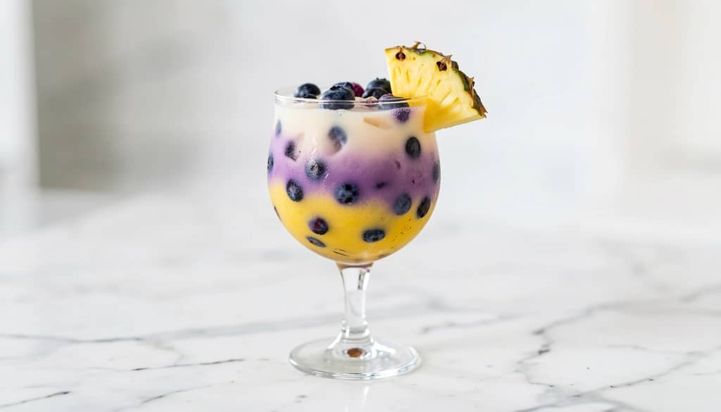 Blueberry pineapple margarita with garnishes