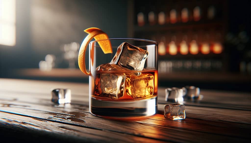 bourbon cocktail in a rocks glass