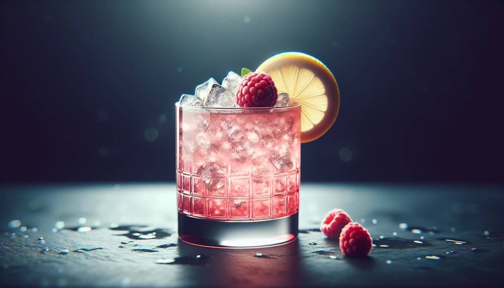 bramble cocktail with fresh raspberries