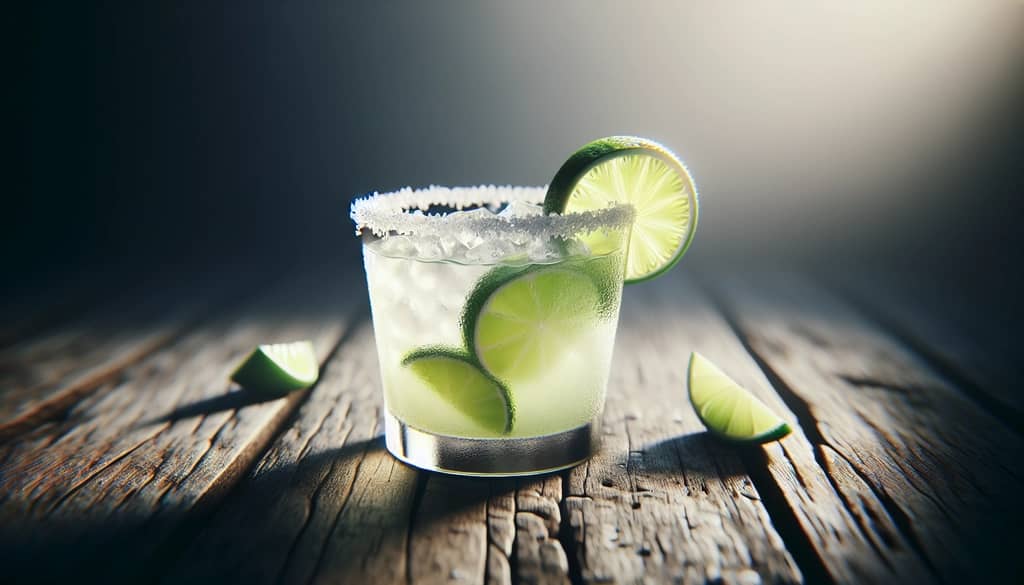 caipirinha cocktail with lime wedges