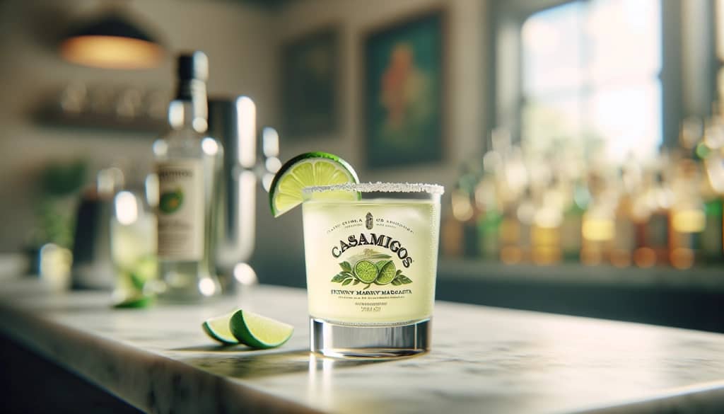 margarita maigre casamigos dans un verre old fashioned avec citron vert