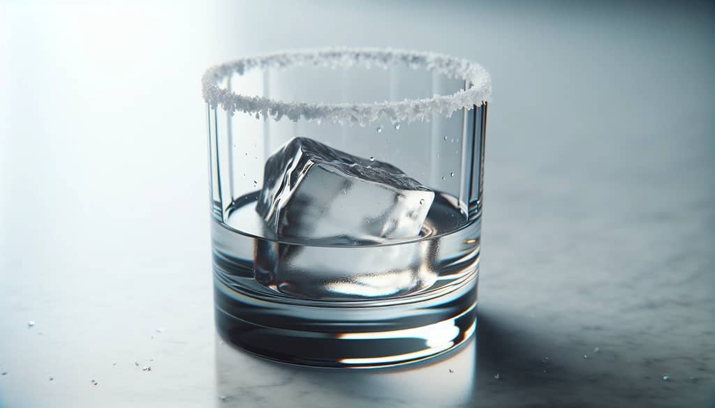 chilling margarita glass with salt rim