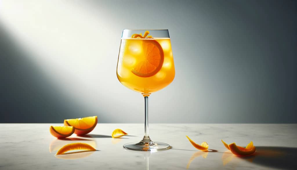 citrus spritz non-alcoholic cocktail with orange zest