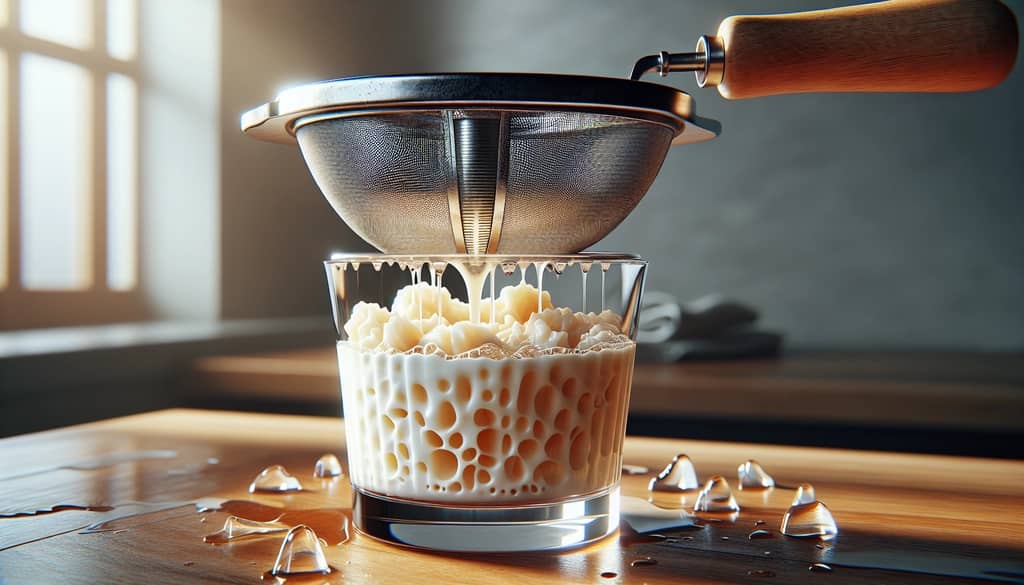 process separating clarified milk punch using coffee filter
