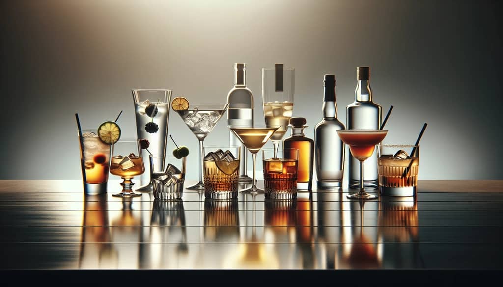 neat cocktails made with different base spirits