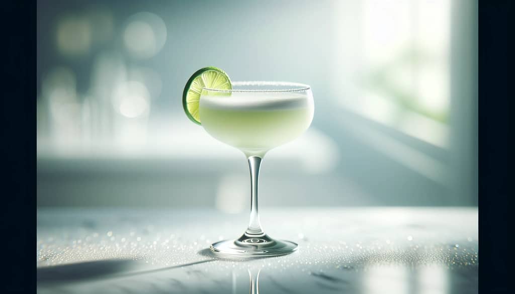 Classic daiquiri cocktail in coupe glass