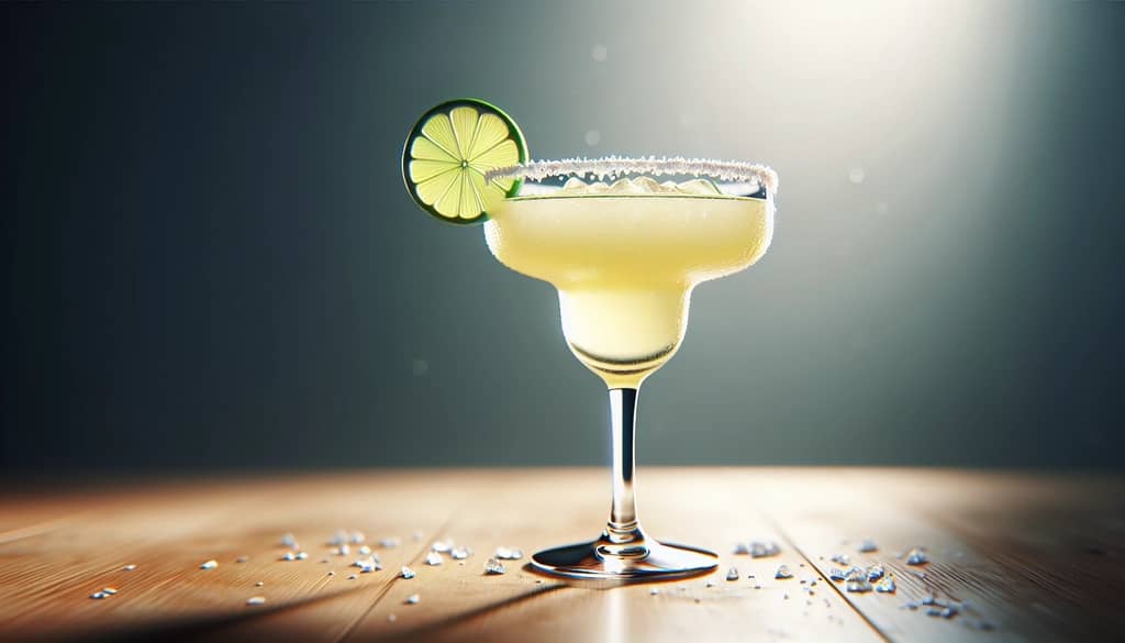 classic margarita cocktail in its signature glass