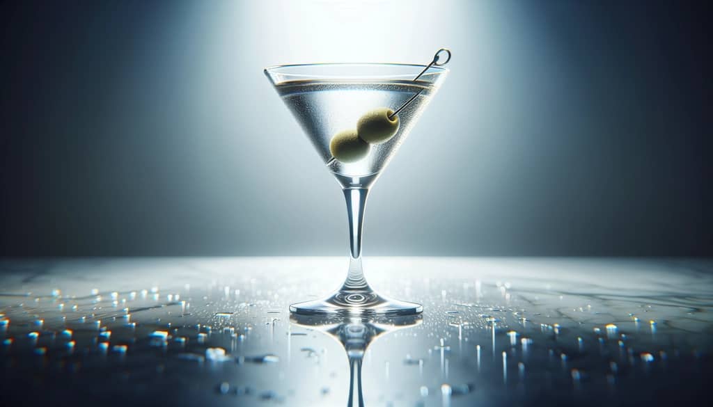 classic martini stirred in nick and nora glass