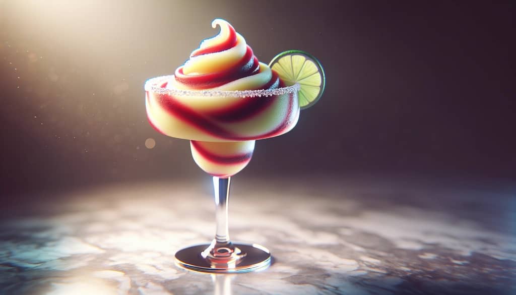 closeup swirl in frozen sangria margarita