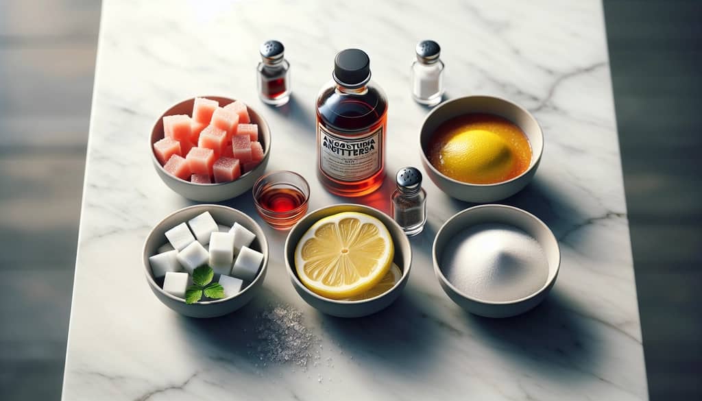 thành phần cocktail thể hiện các yếu tố ngọt, chua và đắng