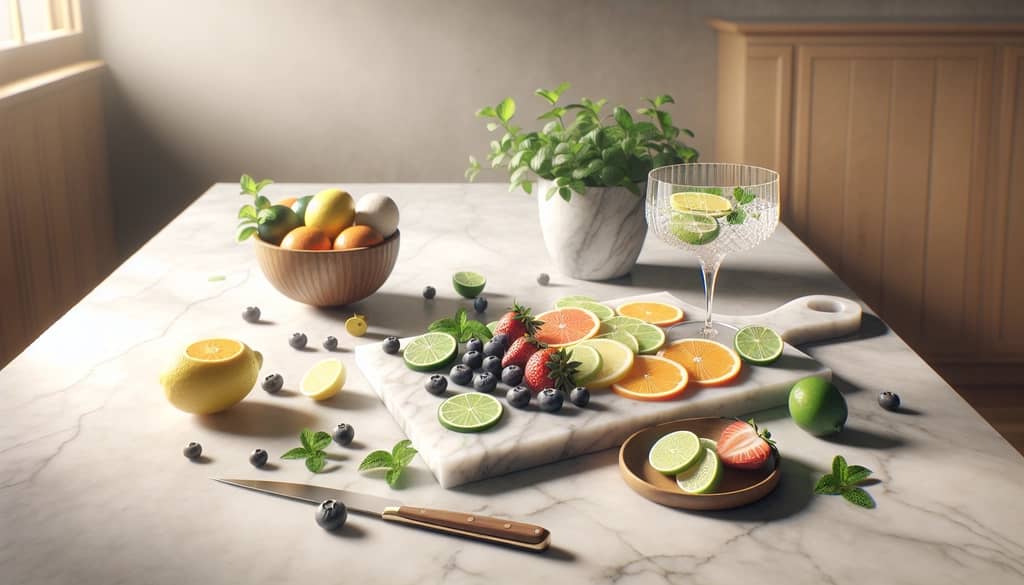 frutta assortita e guarnizioni per cocktail