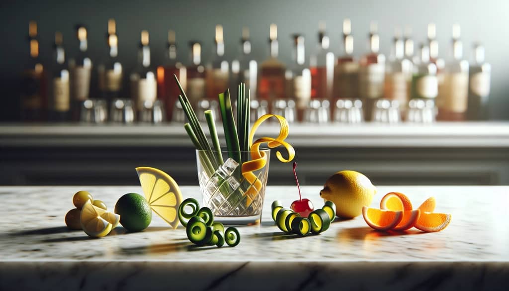 مجموعة متنوعة من زينة الكوكتيل كبدائل للزيتون