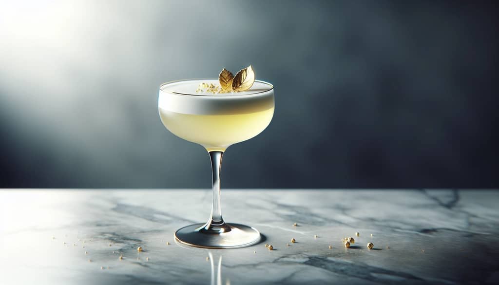 cocktail avec garniture en feuille d'or