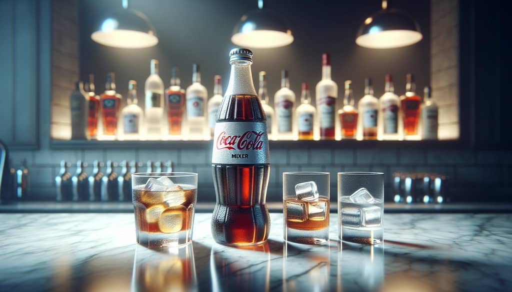 Assorted spirits with cola mixer