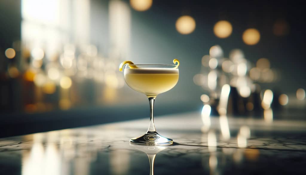 corpse reviver 2 in coupe glass with lemon twist