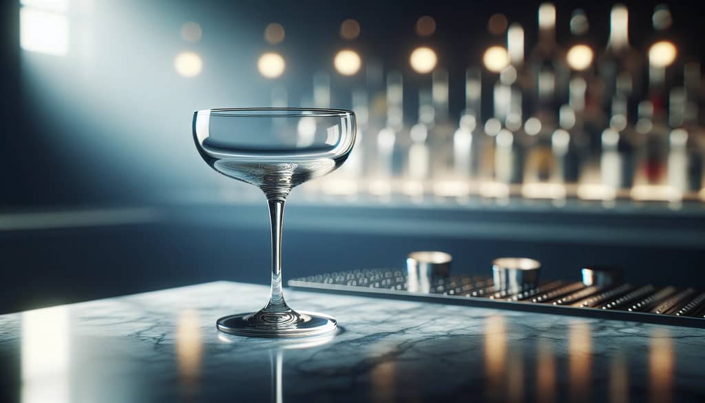 klassisches Coupéglas an der Bar