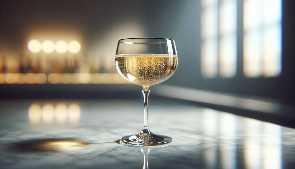 coupe glass with sparkling wine