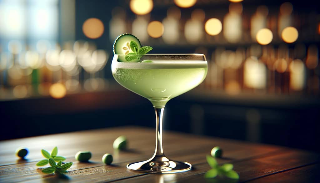 cucumber melon martini with prosecco