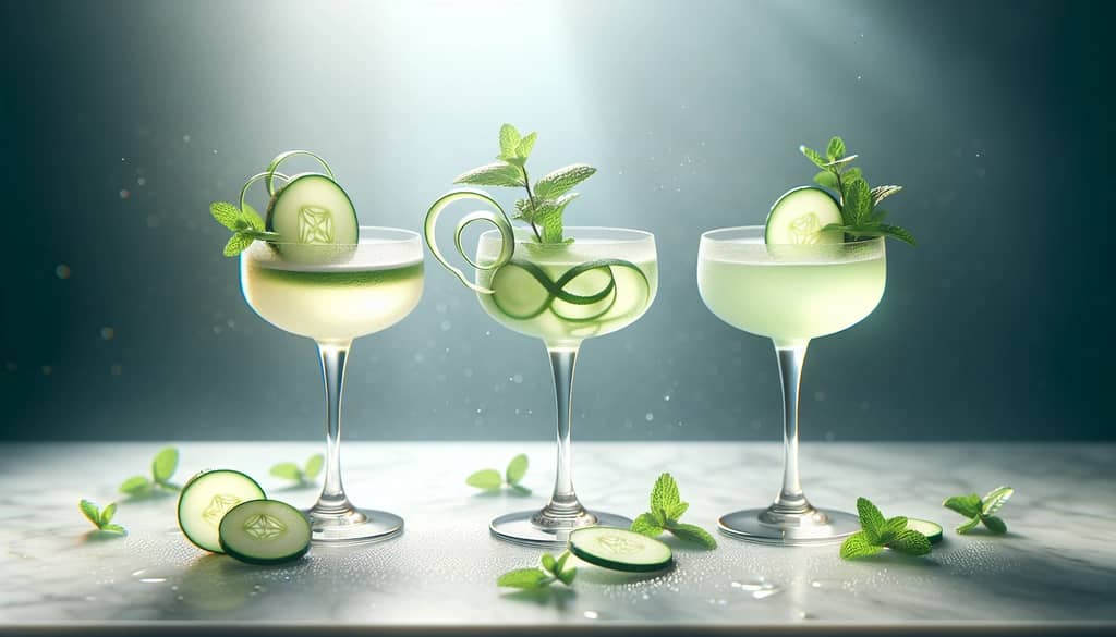 Cucumber mint gimlet variations