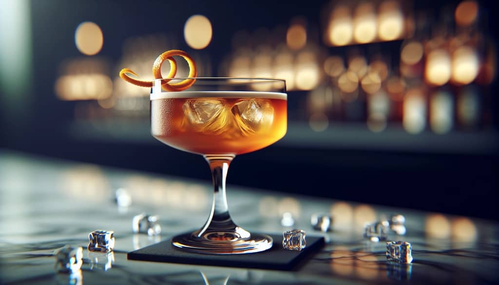 whiskey sour personnalisé dans un verre coupe avec twist d'orange