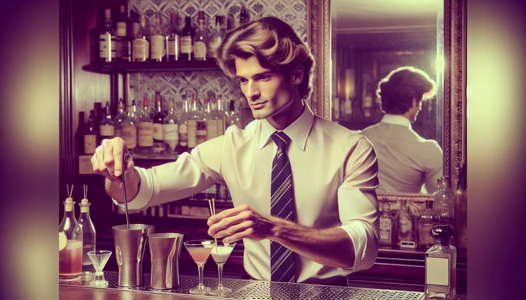 Dick Bradsell erstellt Cocktails an einer Bar