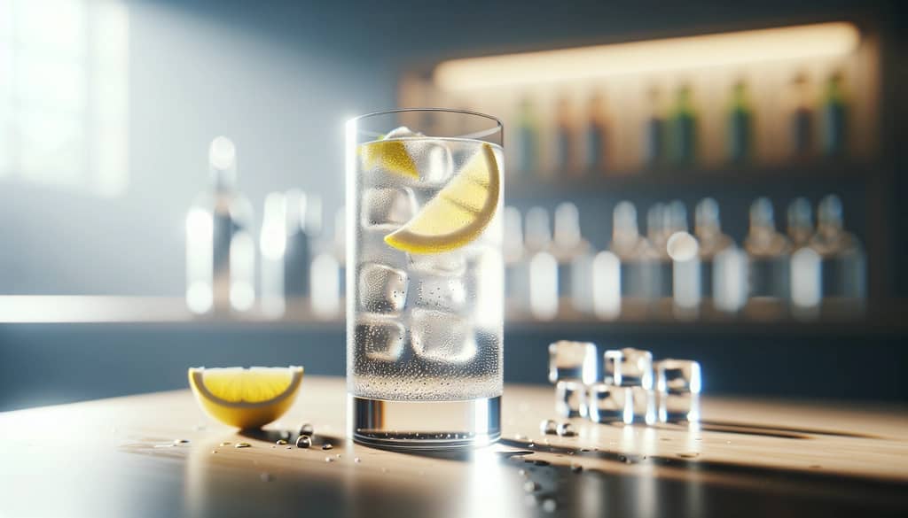 vodka spritz with elderflower syrup and lemon slices
