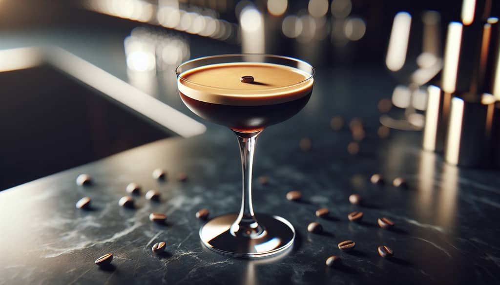 Espresso Martini mit Tequila im Coupéglas