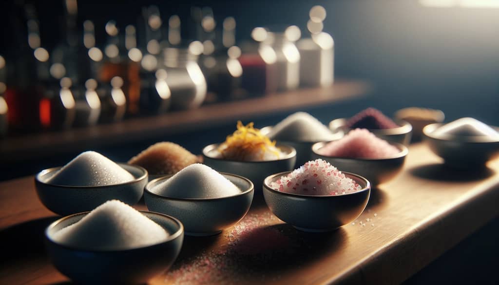 close-up of flavored sugar used for cocktail rims