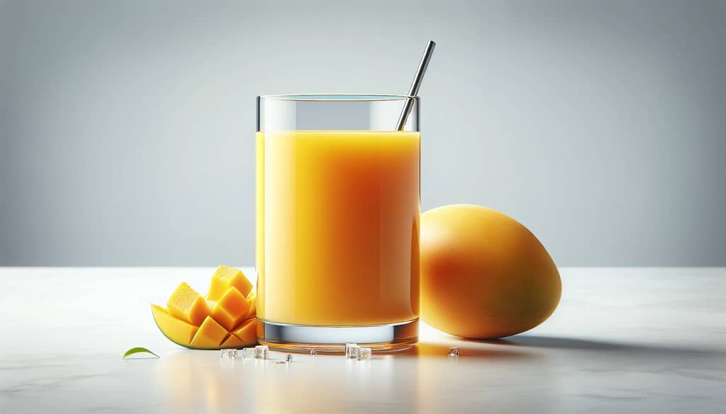 jugo de mango fresco en un vaso