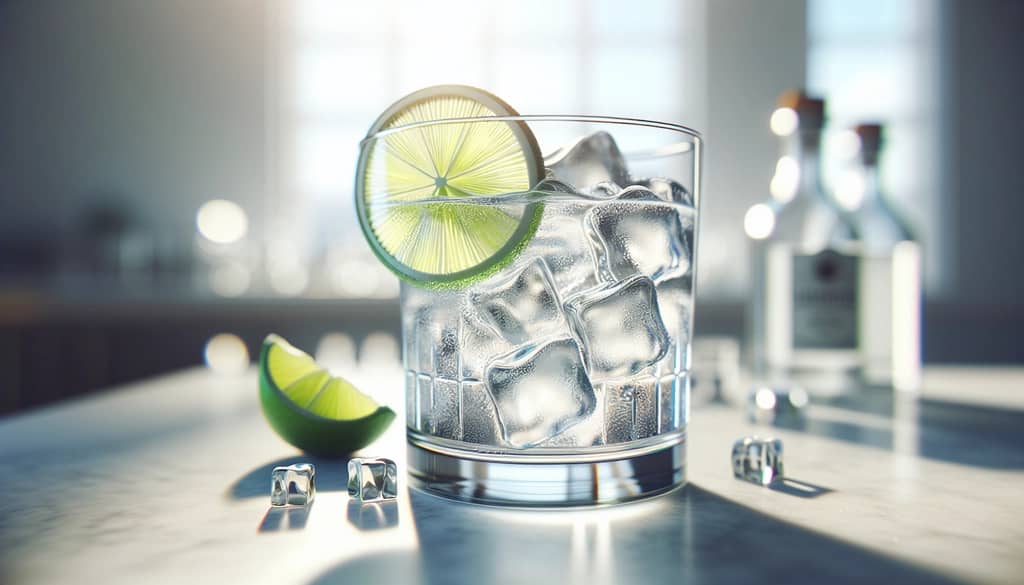 gin and tonic cocktail glass