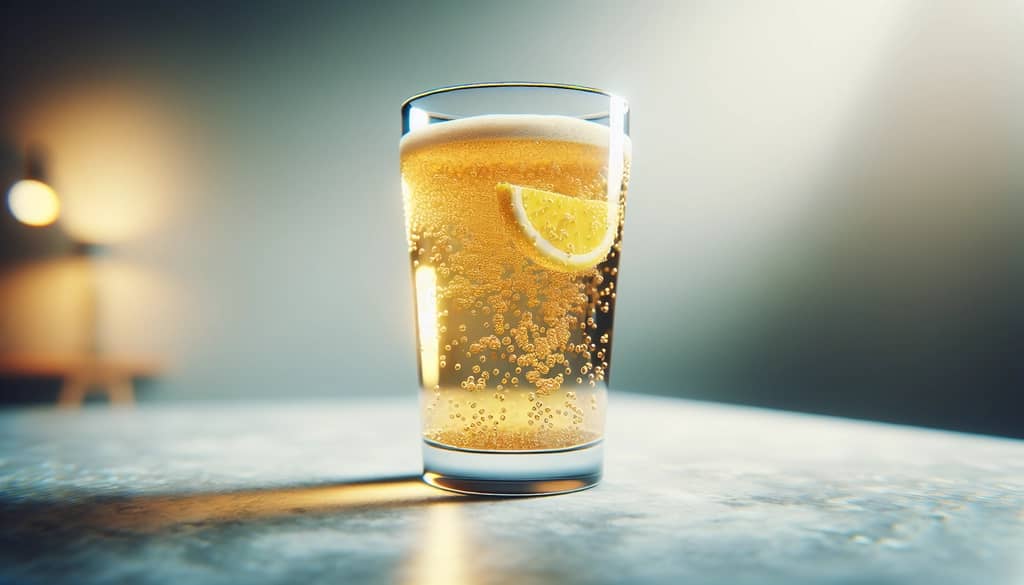 ginger beer in a glass with natural bubbles