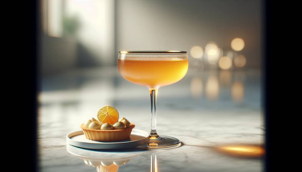 golden dream cocktail with citrus tart pairing