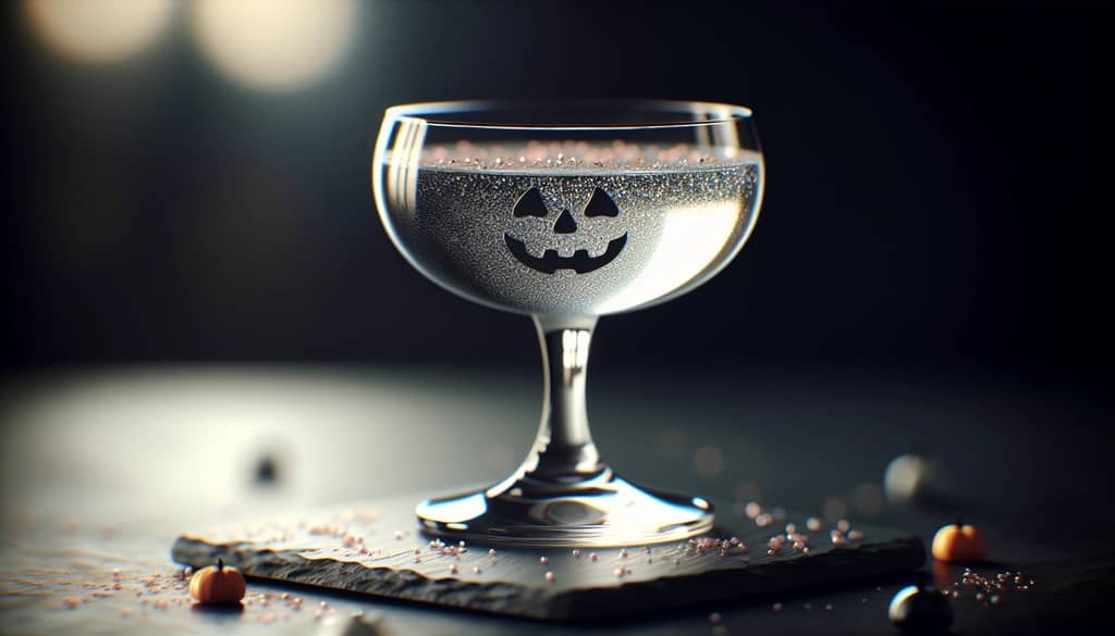 halloween cocktail with edible glitter