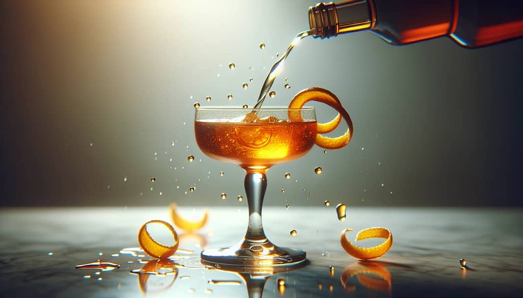 closeup of hanky panky cocktail with orange oils being expressed