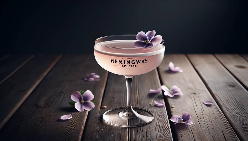 hemingway special with edible flower garnish for spring parties