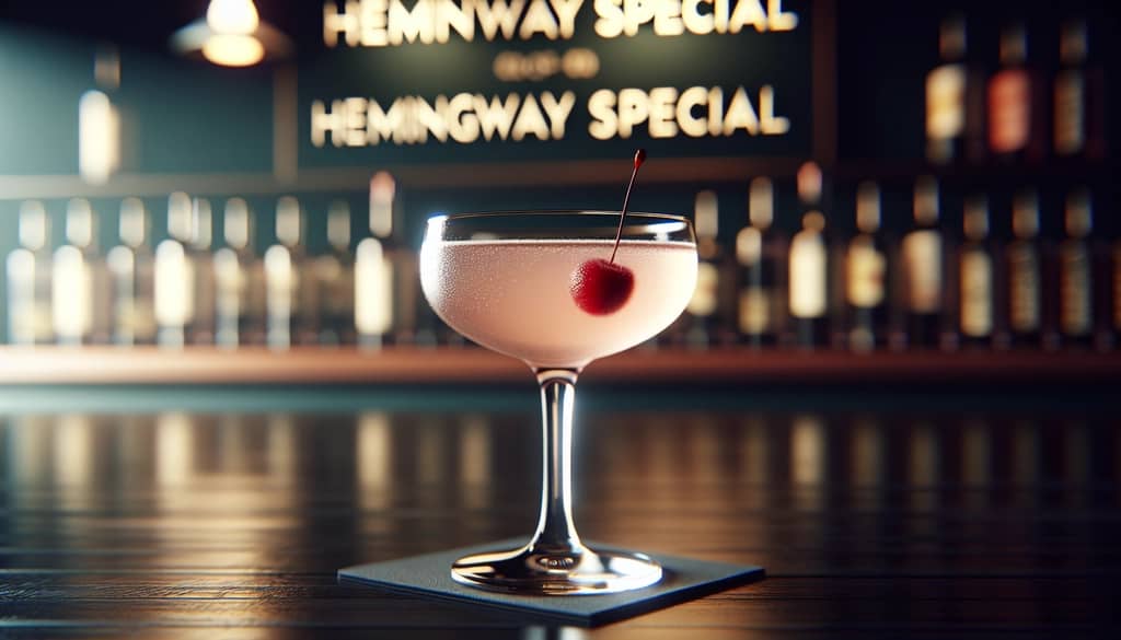 hemingway special with maraschino cherry garnish